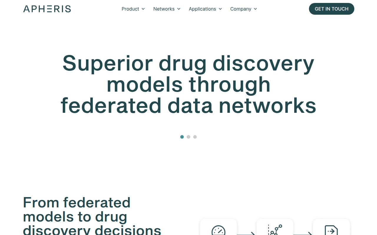 Screenshot of Apheris (apheris.com) — Governed, private, secure data access for ML and analytics