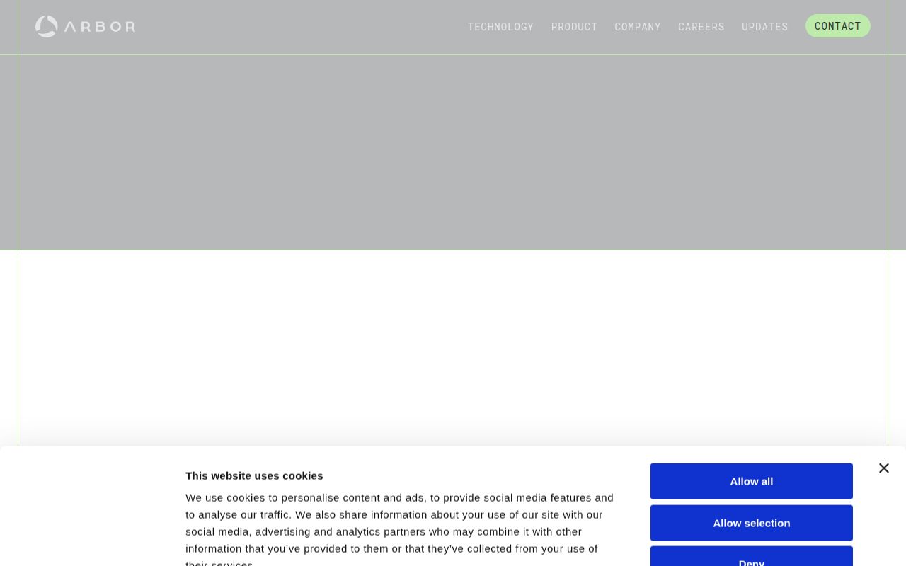 Screenshot of Arbor Energy (arbor.co) — Carbon-negative power
