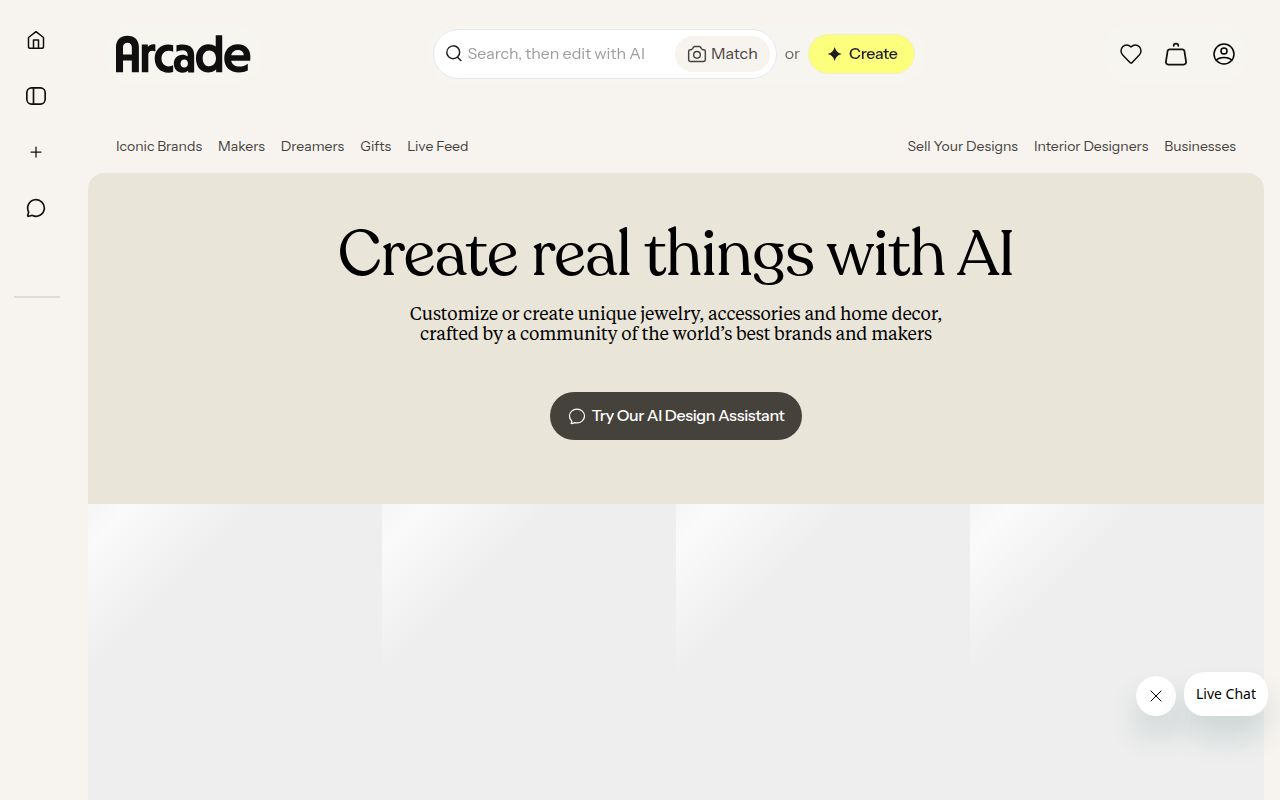 Screenshot of Arcade (arcade.ai) — AI product creation platform