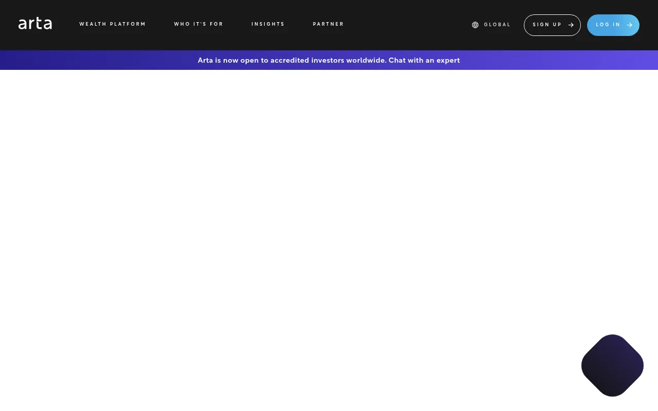 Screenshot of Arta (artafinance.com) — Digital family office