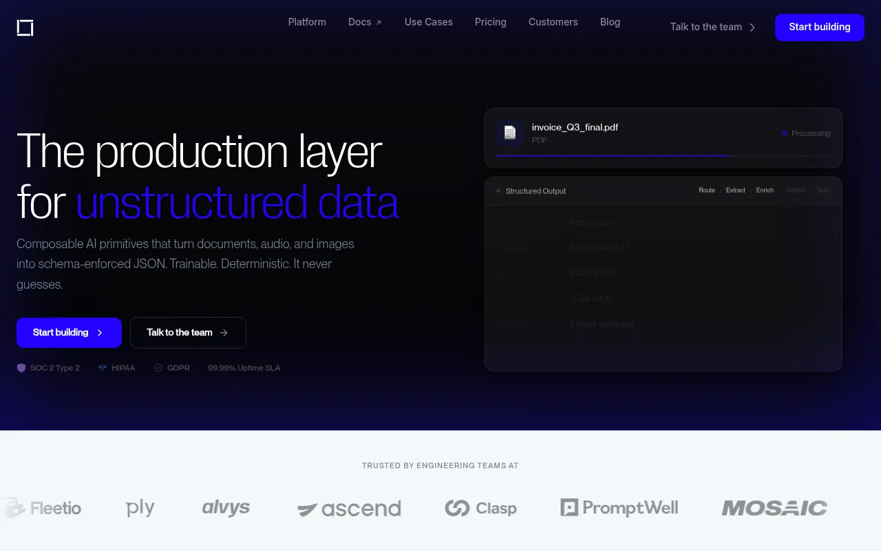 Screenshot of bem (bem.ai) — The AI data interface