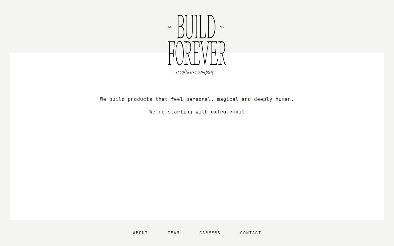 Screenshot of BuildForever (buildforever.com) — Building Extra