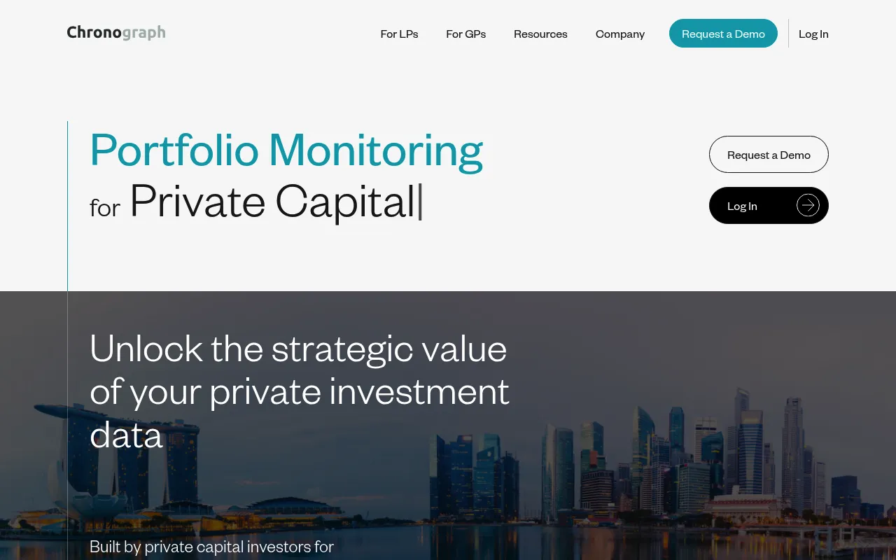 Screenshot of Chronograph (chronograph.pe) — Analytics for private capital