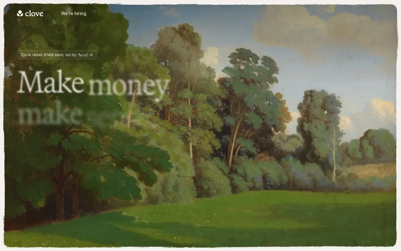 Screenshot of Clove (clove.com) — Reimagining financial advice