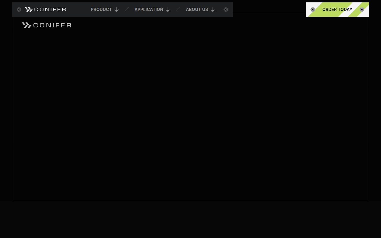 Screenshot of Conifer (conifer.io) — The powertrain of the future