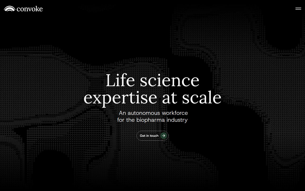 Screenshot of Convoke (convoke.bio) — AI-native OS for drug development