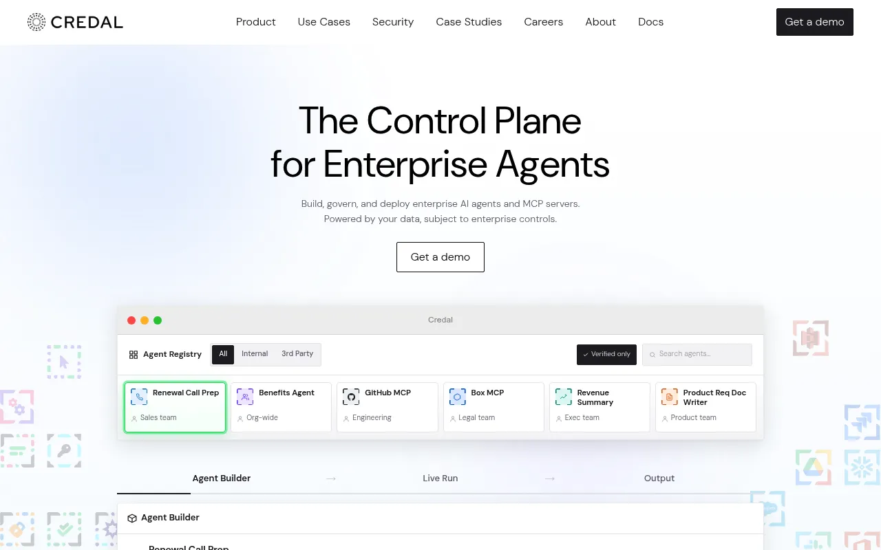 Screenshot of Credal (credal.ai) — Secure AI assistants for enterprise