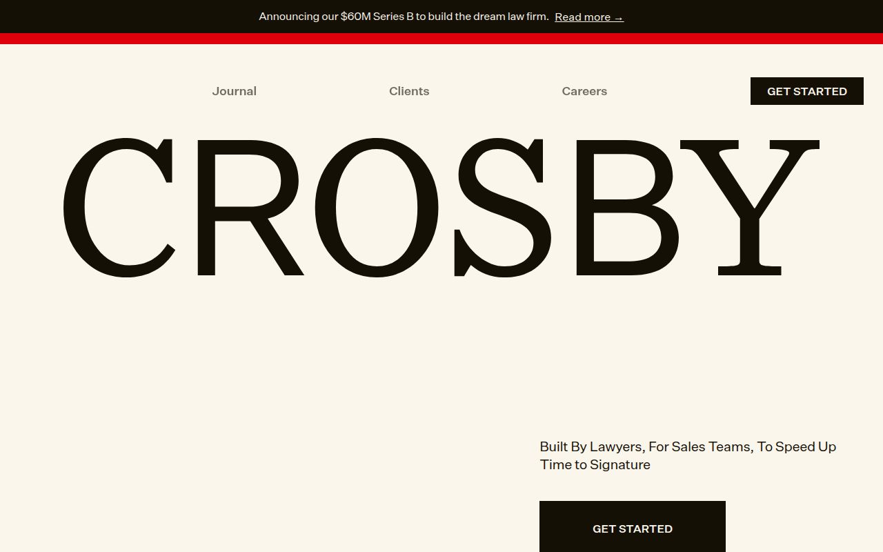 Screenshot of Crosby (crosby.ai) — Execute legal contracts faster