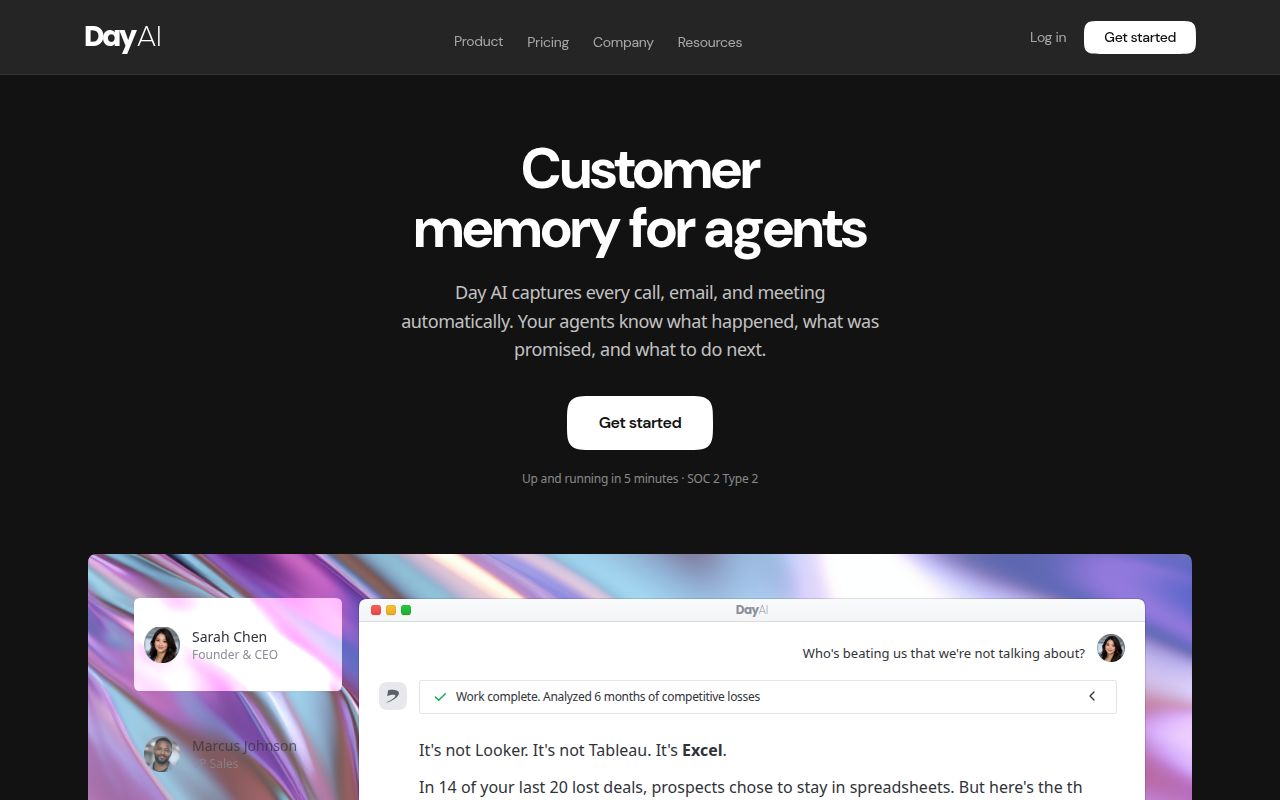 Screenshot of Day (day.ai) — The CRM for AI-Native Companies