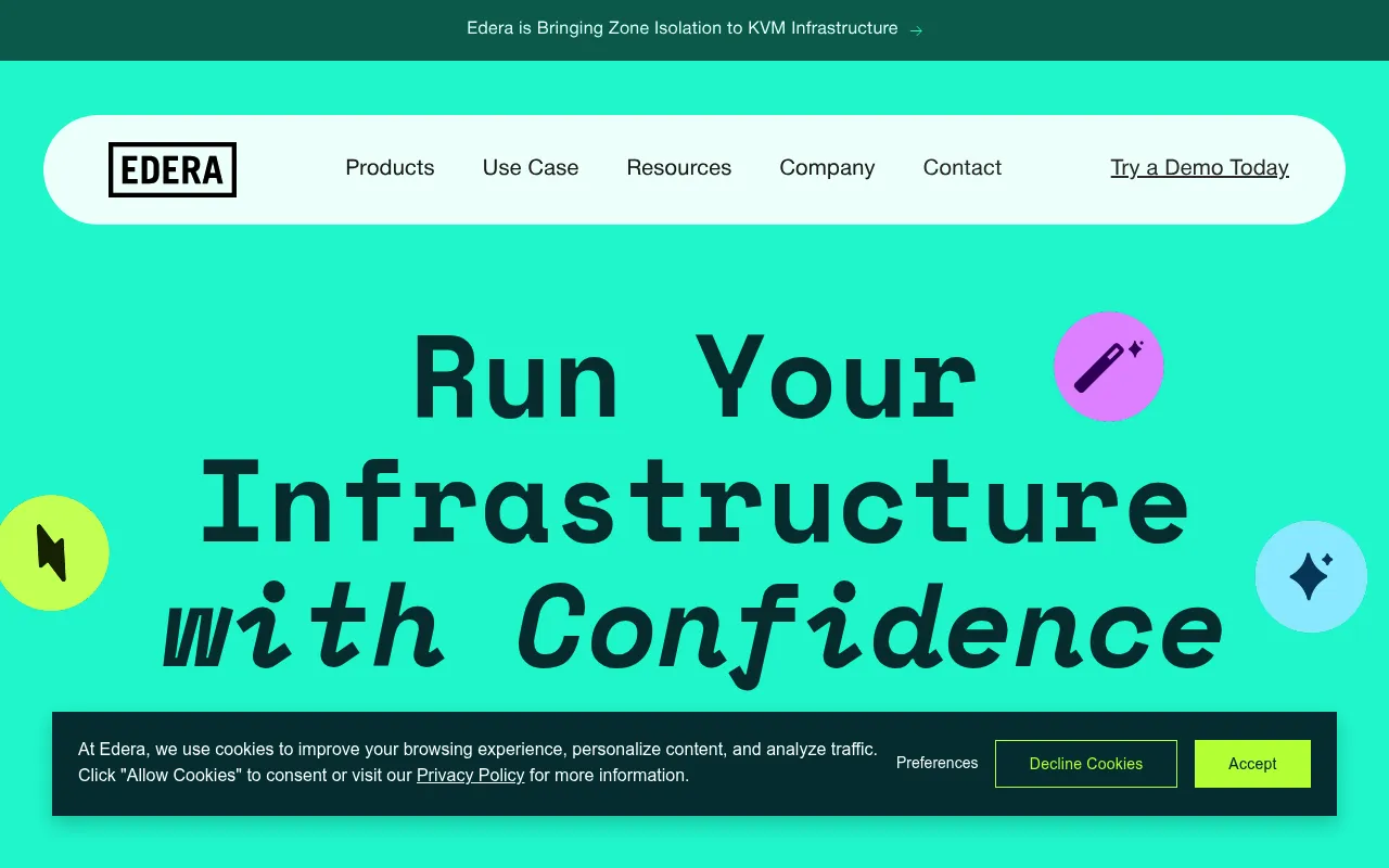 Screenshot of Edera (edera.dev) — Secure-by-design Kubernetes