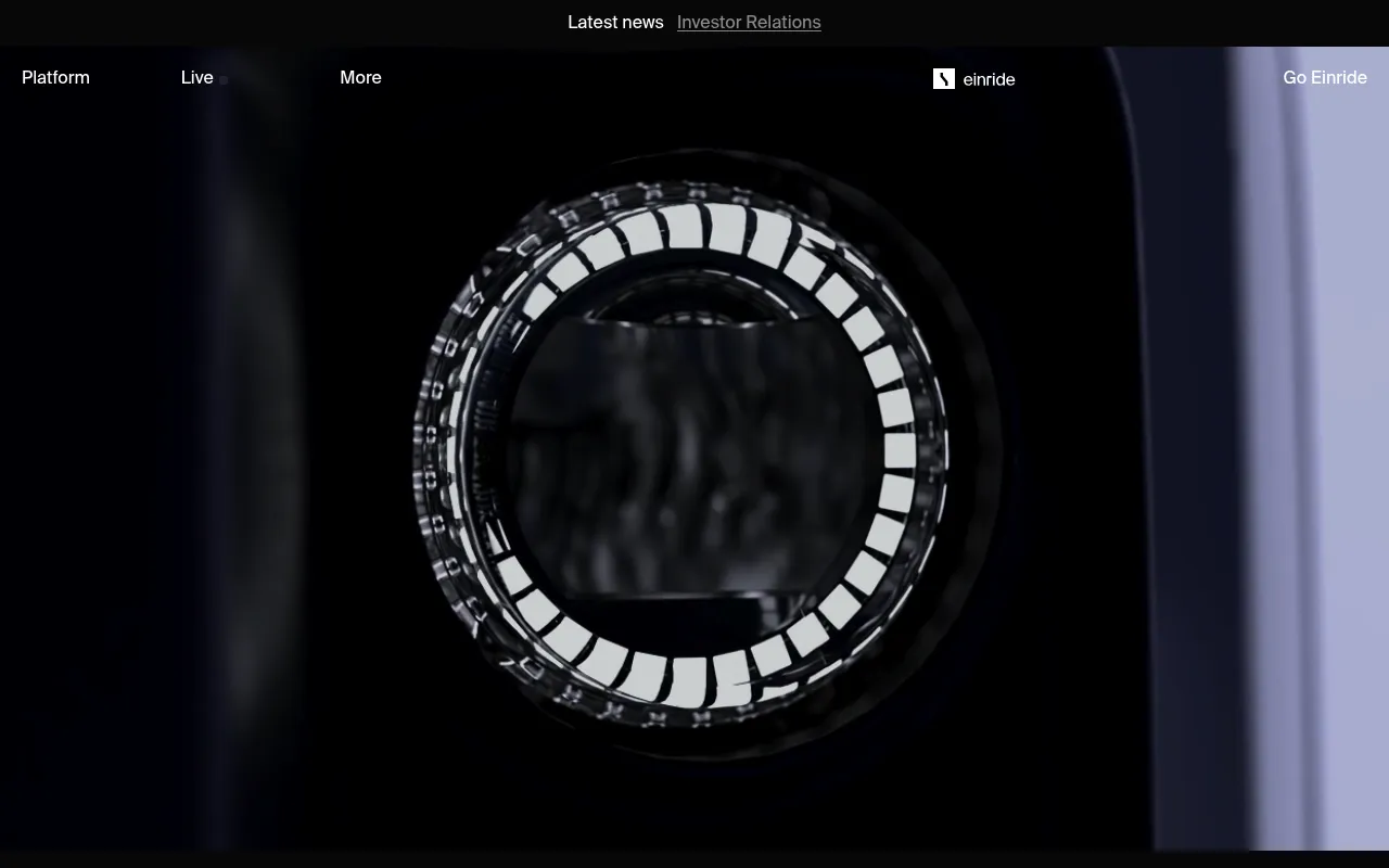 Screenshot of Einride (einride.tech) — The clean, safe and efficient way to ship
