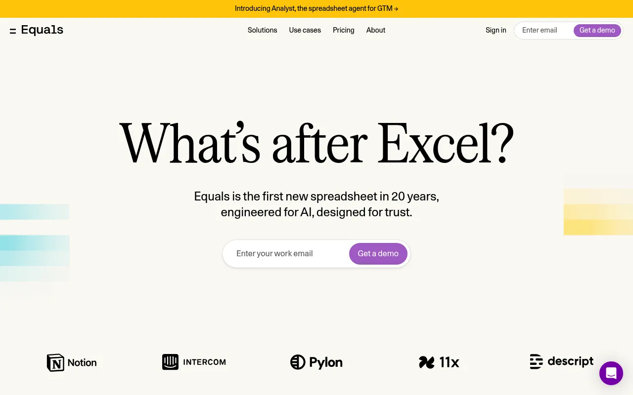 Screenshot of Equals (equals.com) — All-in-one GTM analytics