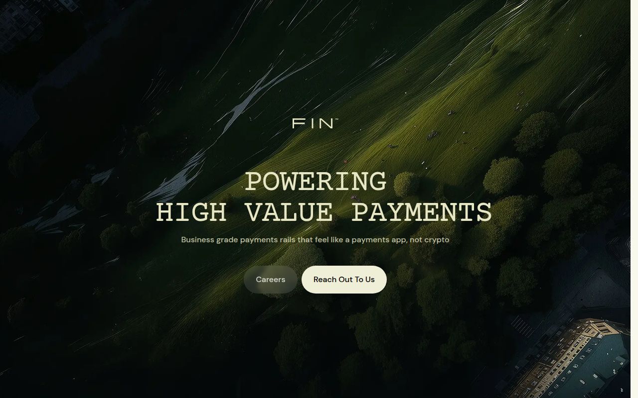 Screenshot of Fin (fin.tech) — Stablecoin-powered payments