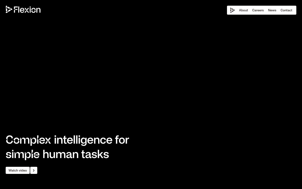 Screenshot of Flexion Robotics (flexion.ai) — The next generation of humanoids