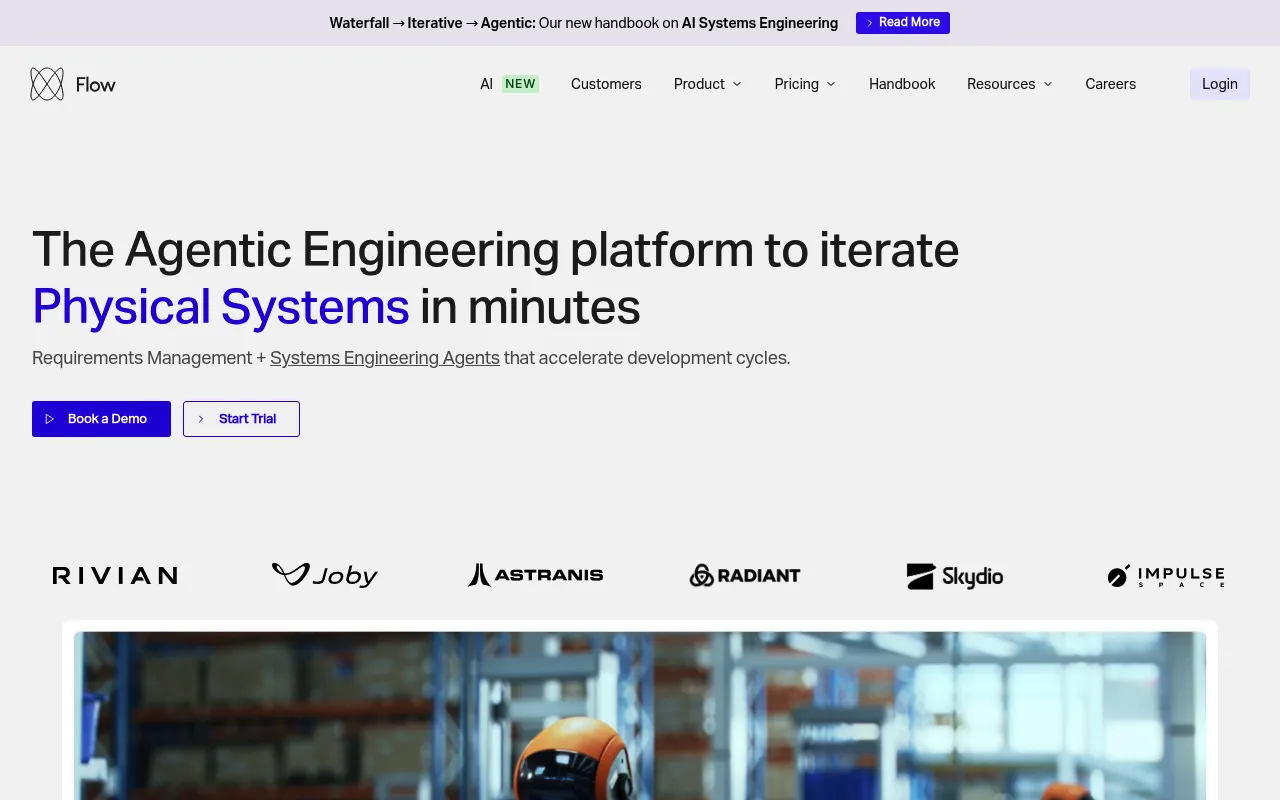 Screenshot of Flow (flowengineering.com) — The Agile Requirements Management Platform