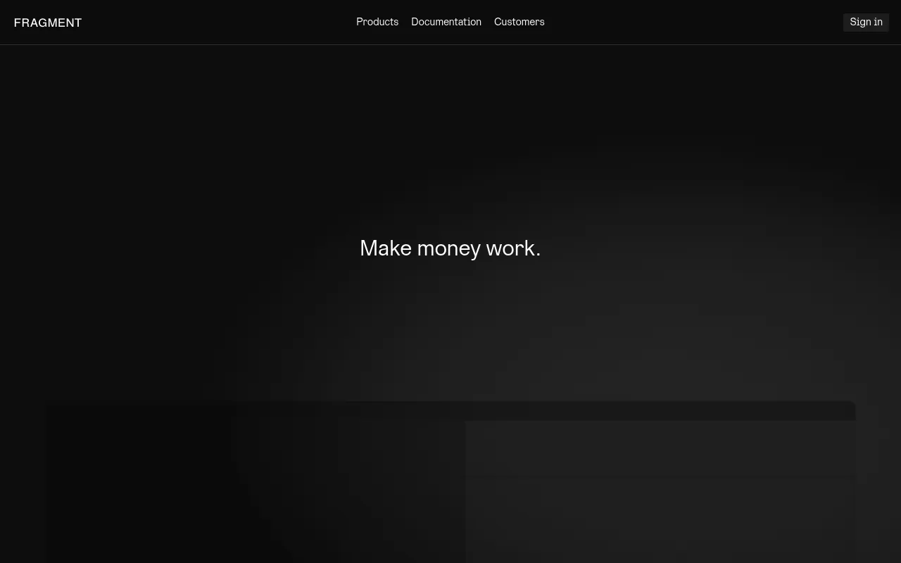 Screenshot of Fragment (fragment.dev) — Ledger API for financial products