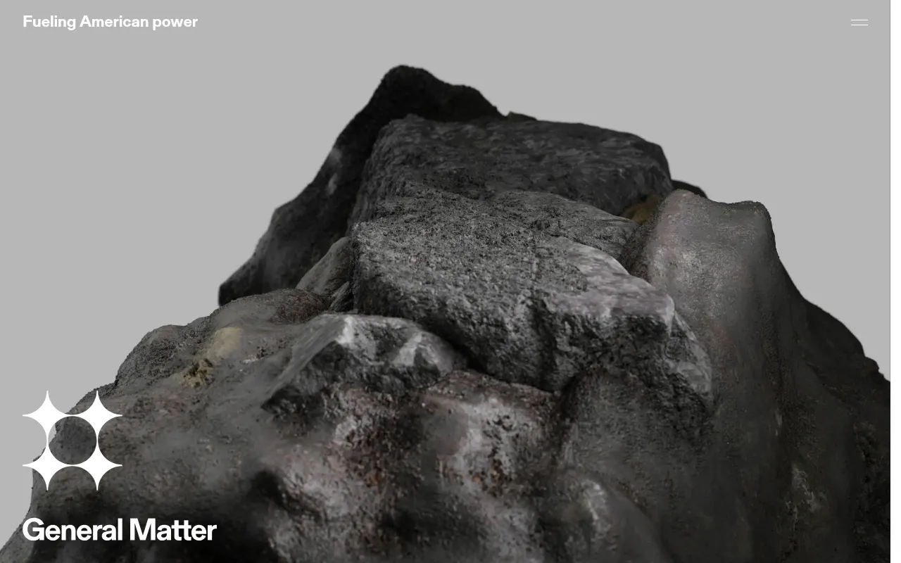 Screenshot of General Matter (generalmatter.com) — Enriching uranium in America