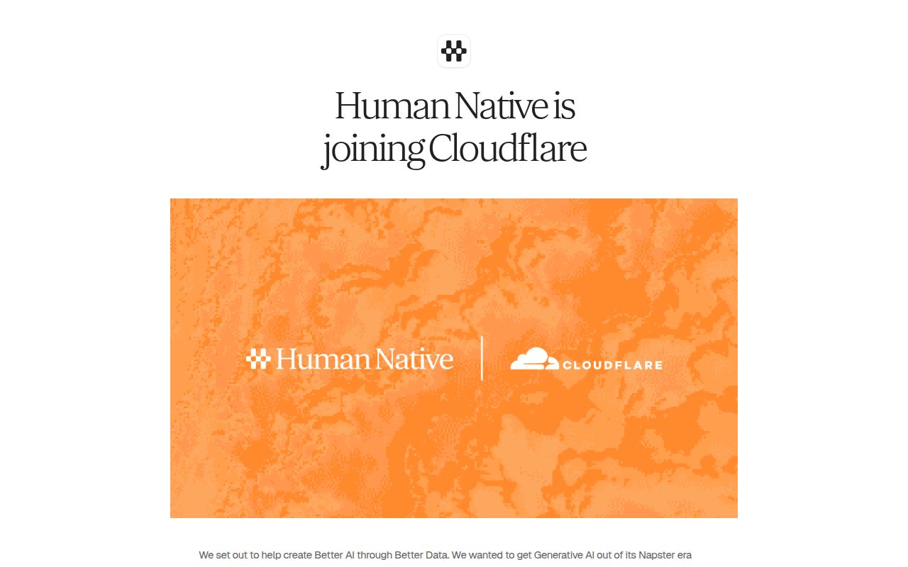 Screenshot of Human Native (Acquired by Cloudflare) (humannative.ai) — AI data marketplace