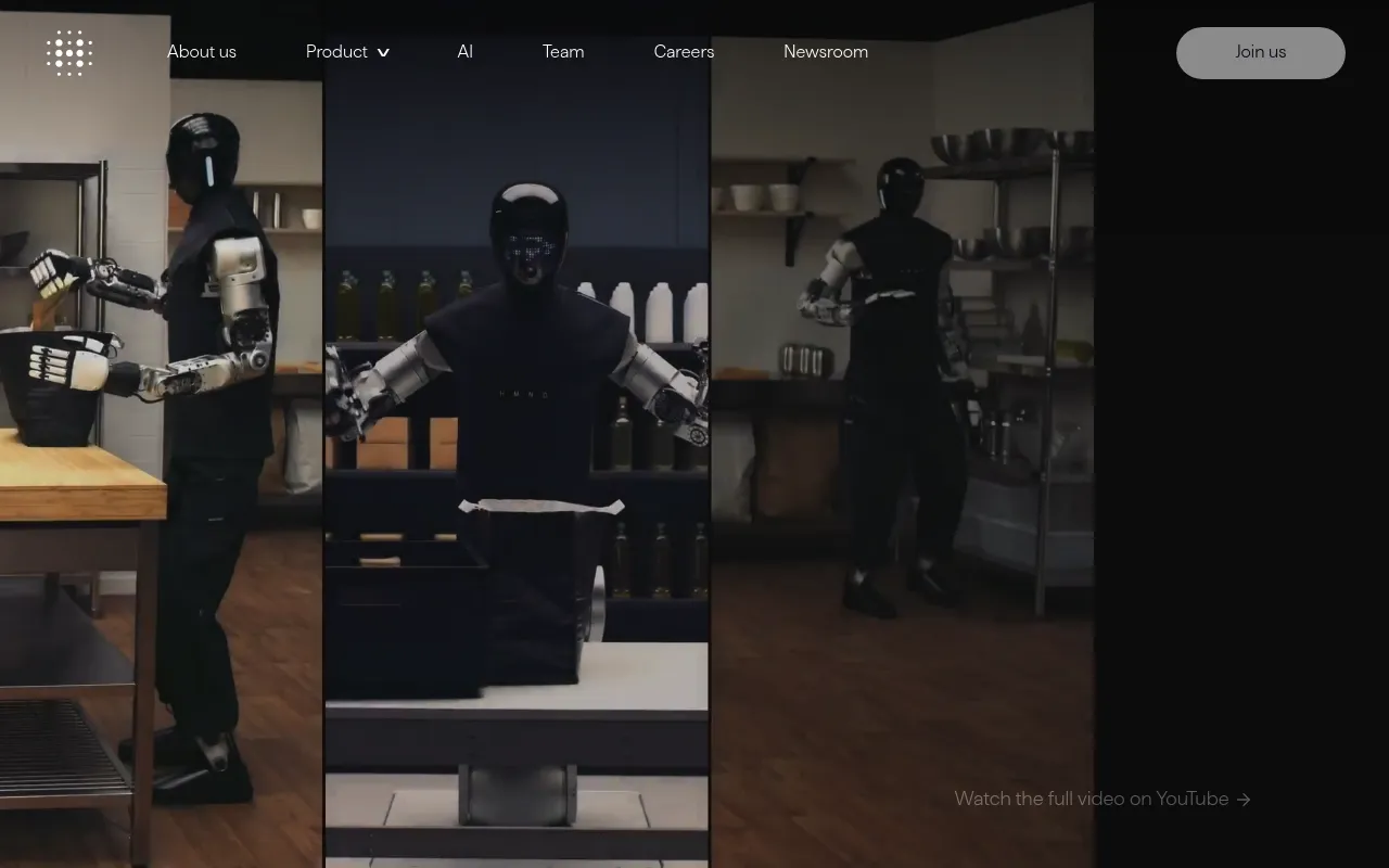 Screenshot of Humanoid (thehumanoid.ai) — Advanced humanoids for industrial use