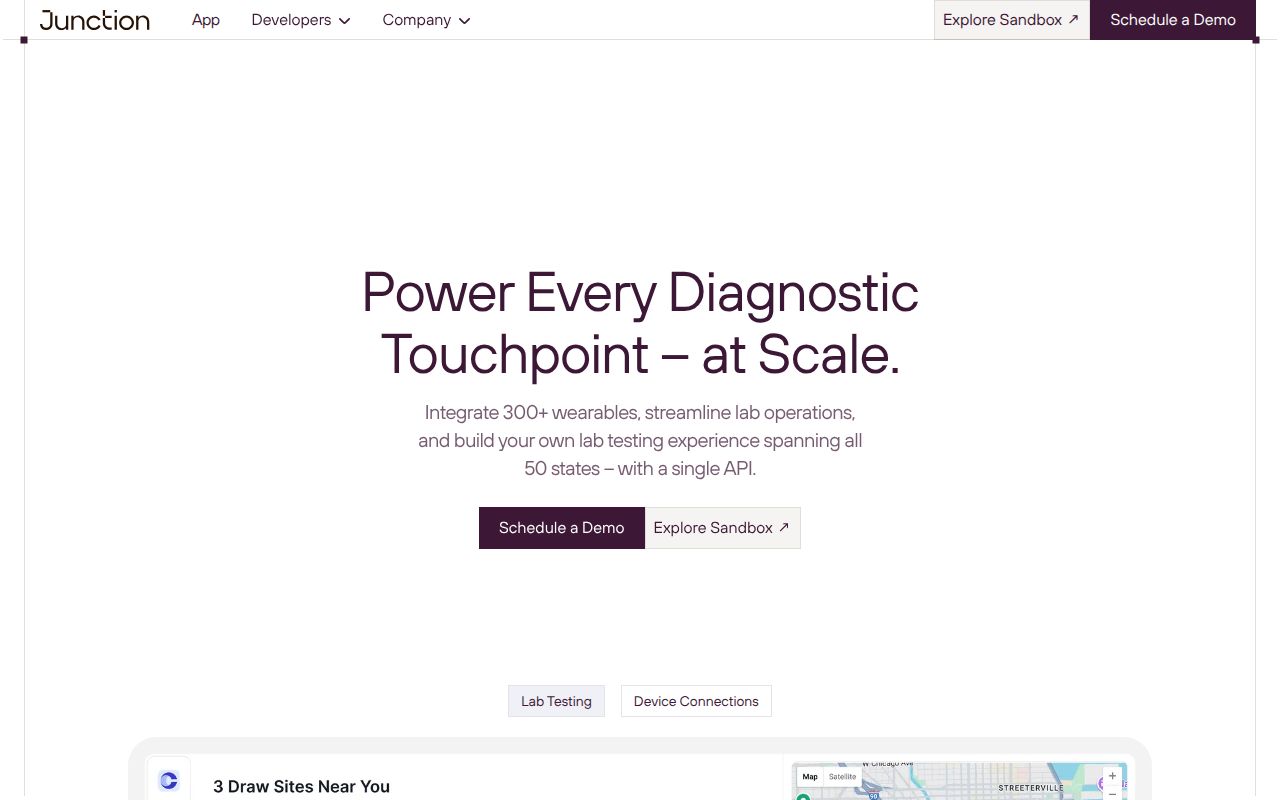 Screenshot of Junction (junction.com) — Modernizing healthcare infrastructure