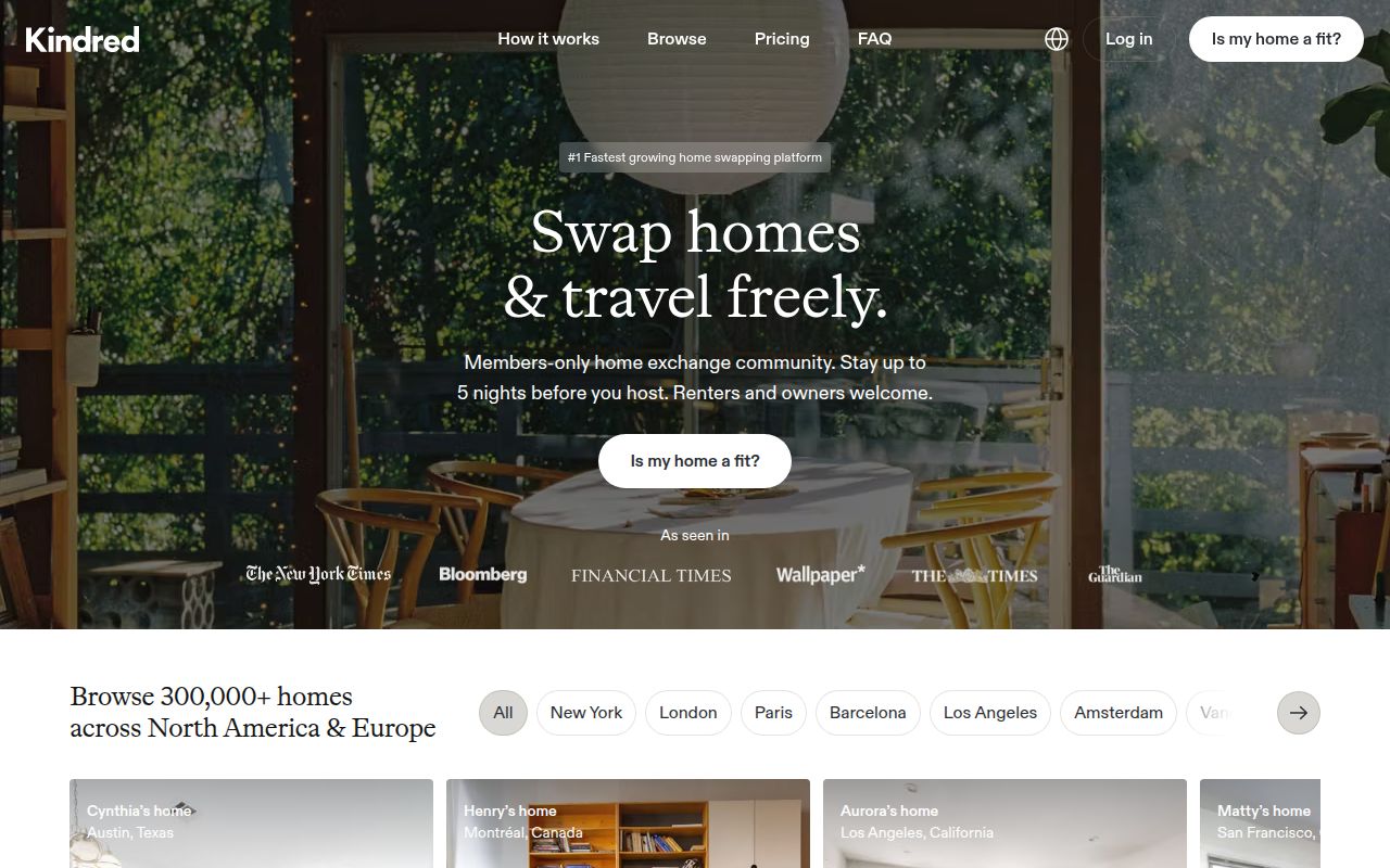 Screenshot of Kindred (livekindred.com) — Kindred