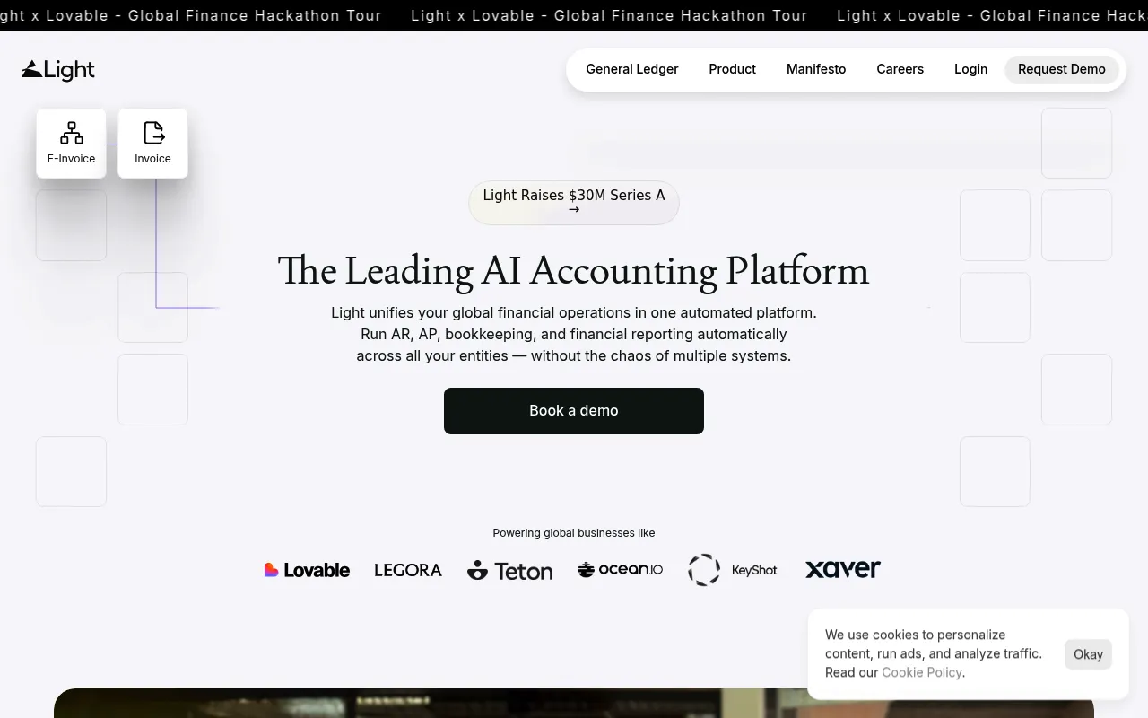 Screenshot of Light (light.inc) — Multinational accounting for modern companies