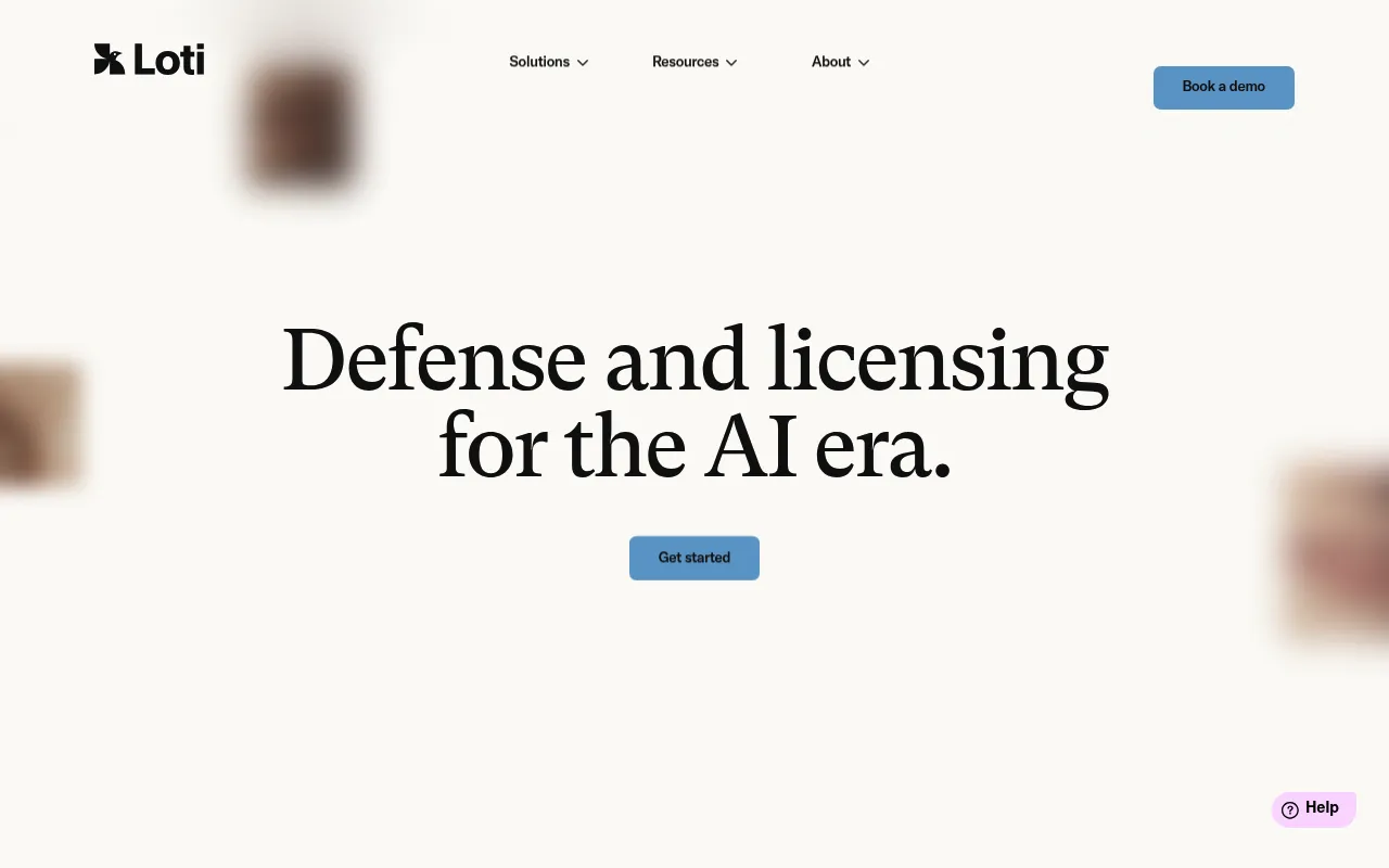 Screenshot of Loti (lotiai.com) — Deepfake protection