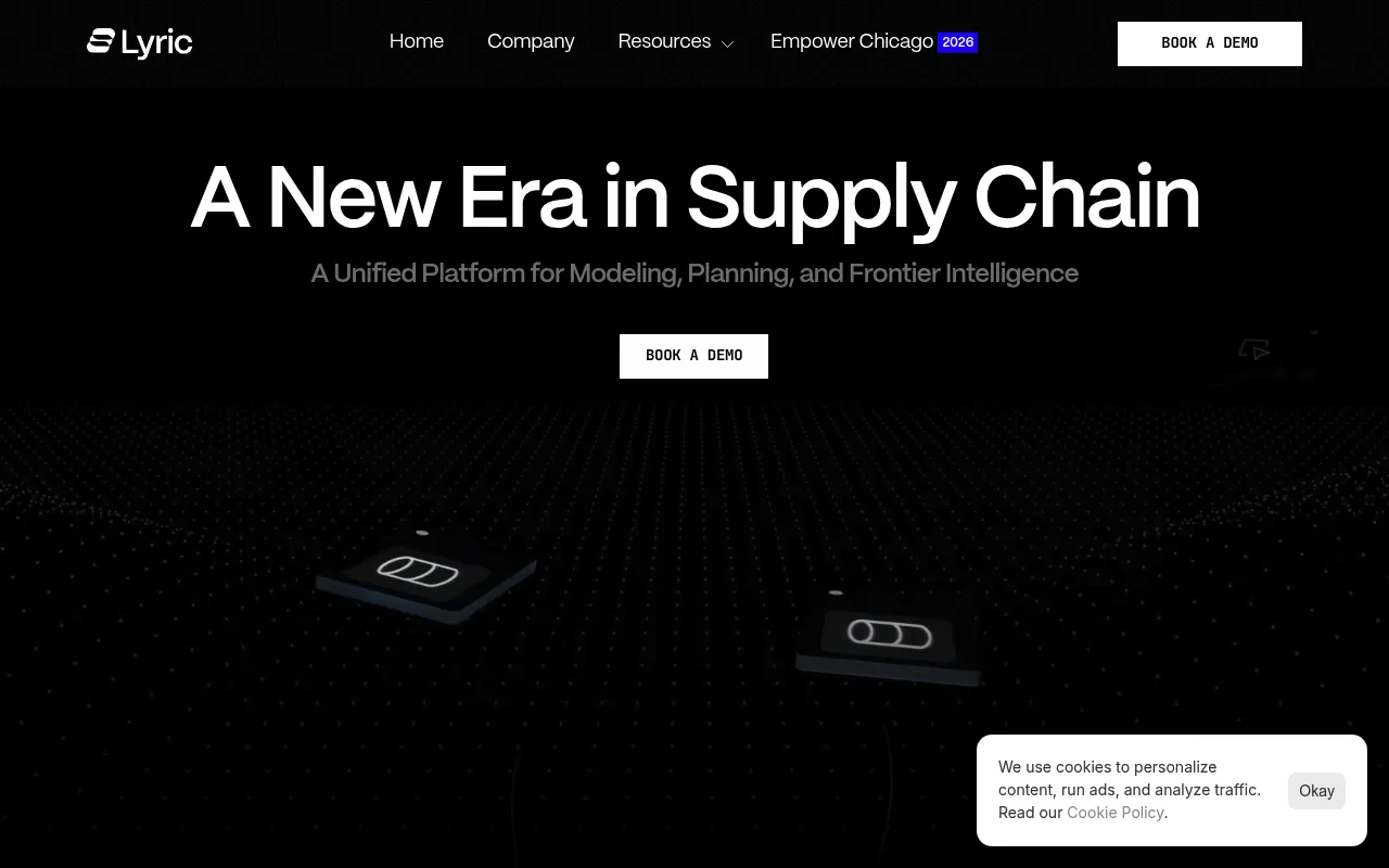 Screenshot of Lyric (lyric.tech) — A new era in supply chain