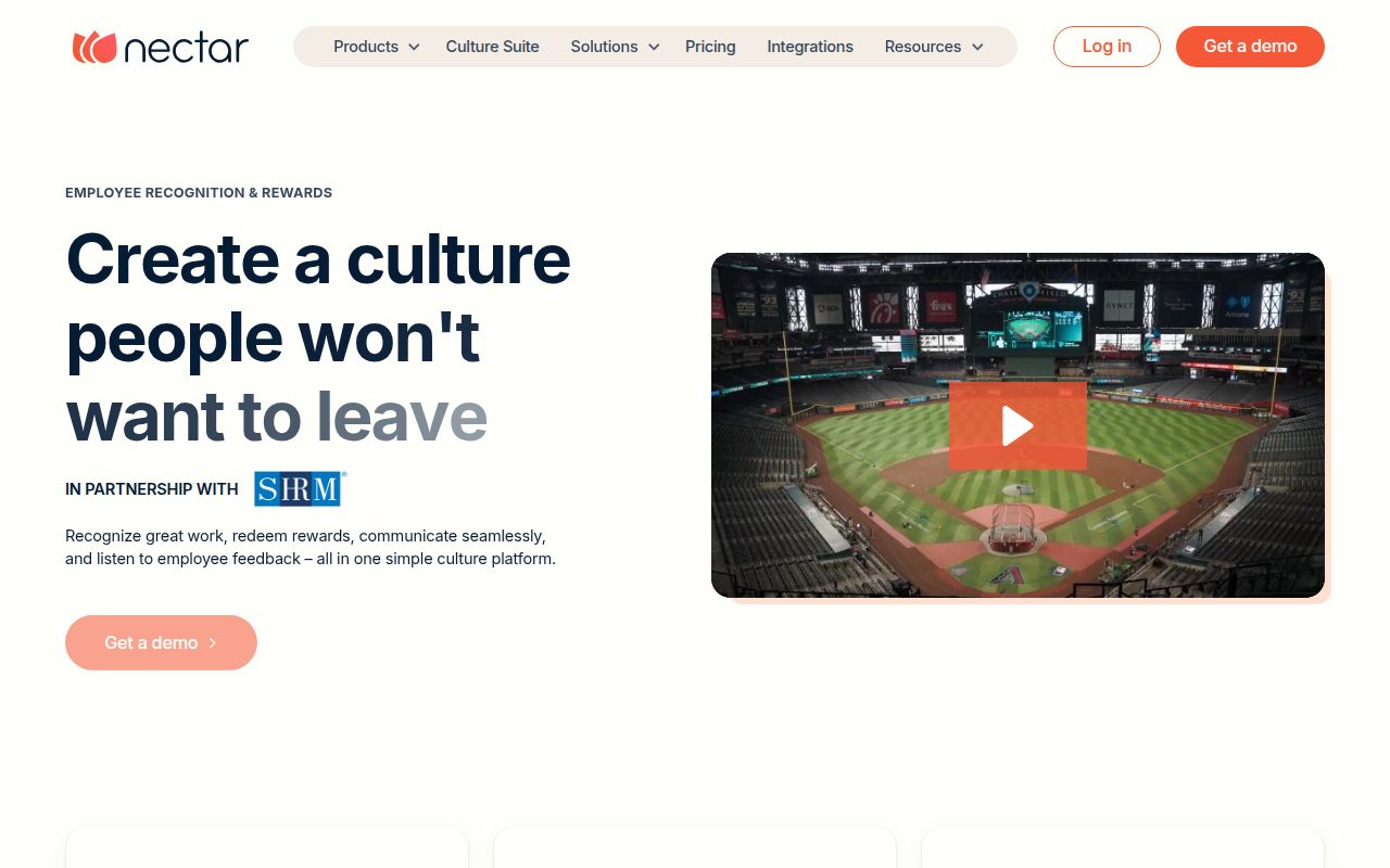 Screenshot of Nectar (nectarhr.com) — Employee recognition software