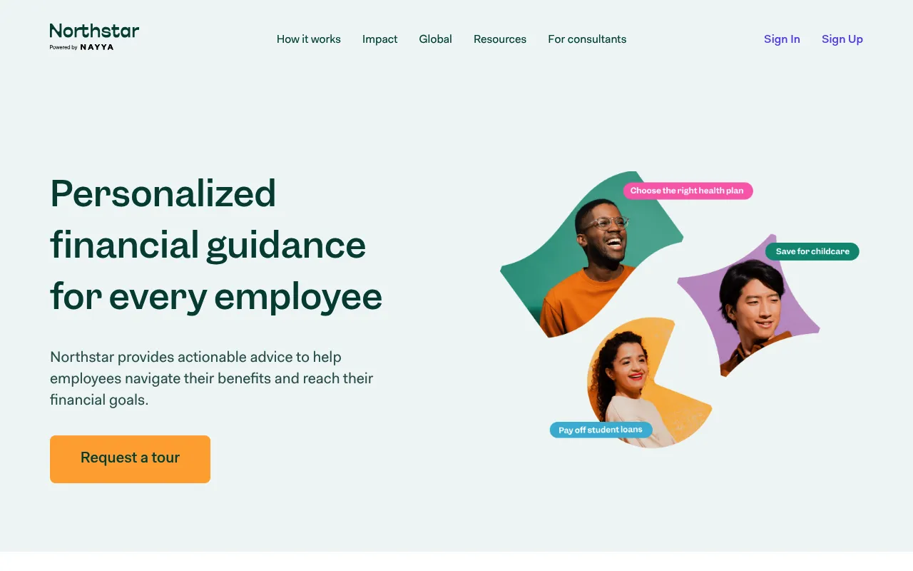 Screenshot of Northstar (northstarmoney.com) — Financial wellness starts at work