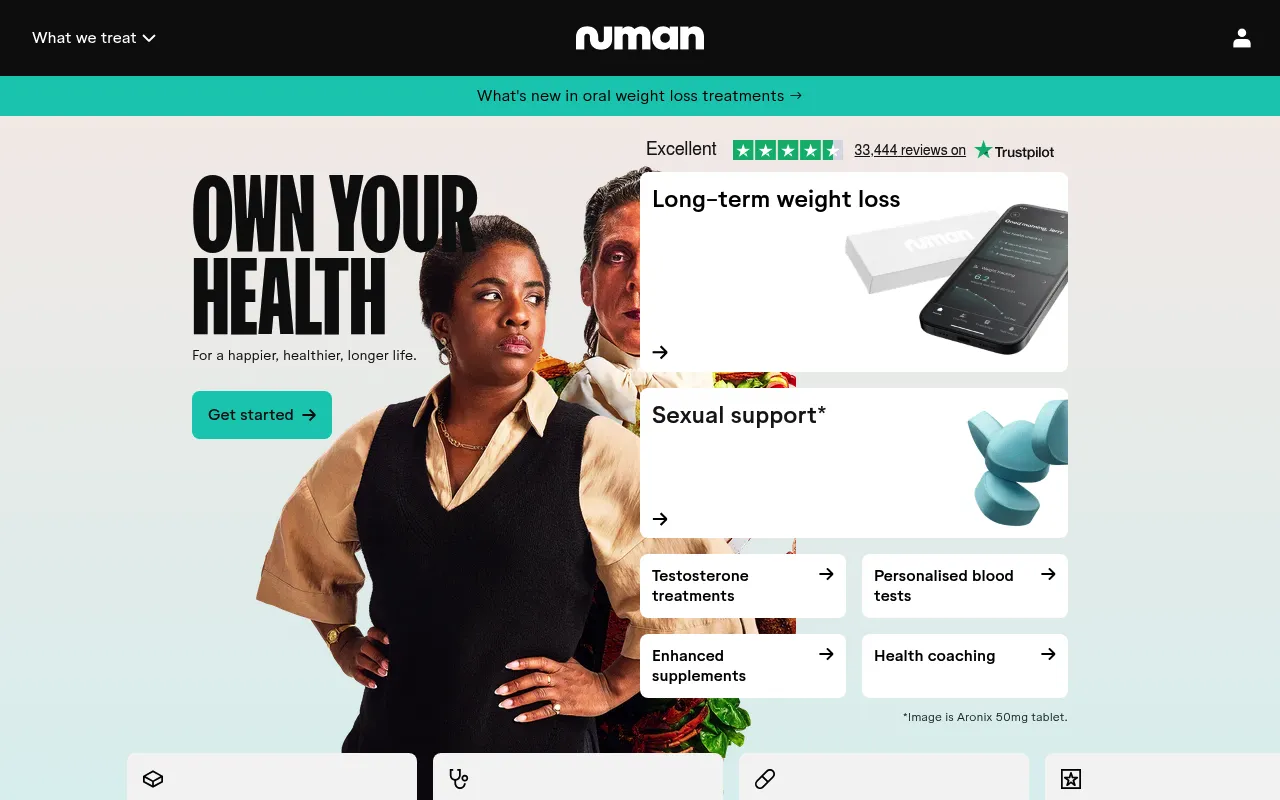 Screenshot of Numan (numan.com) — Digital healthcare
