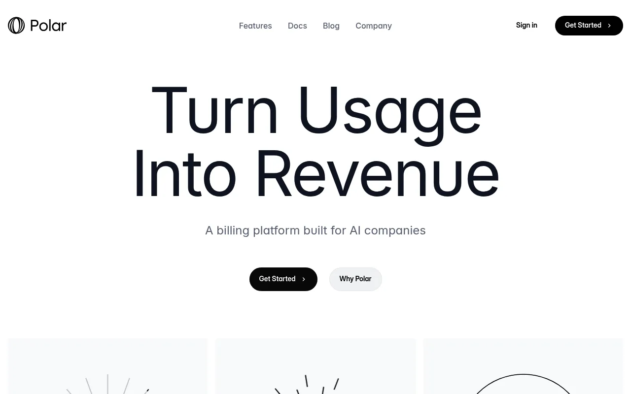 Screenshot of Polar (polar.sh) — Open-source monetization platform