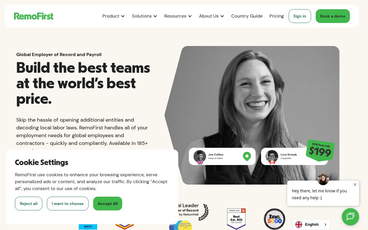 Screenshot of RemoFirst (remofirst.com) — Hiring platform for remote workers