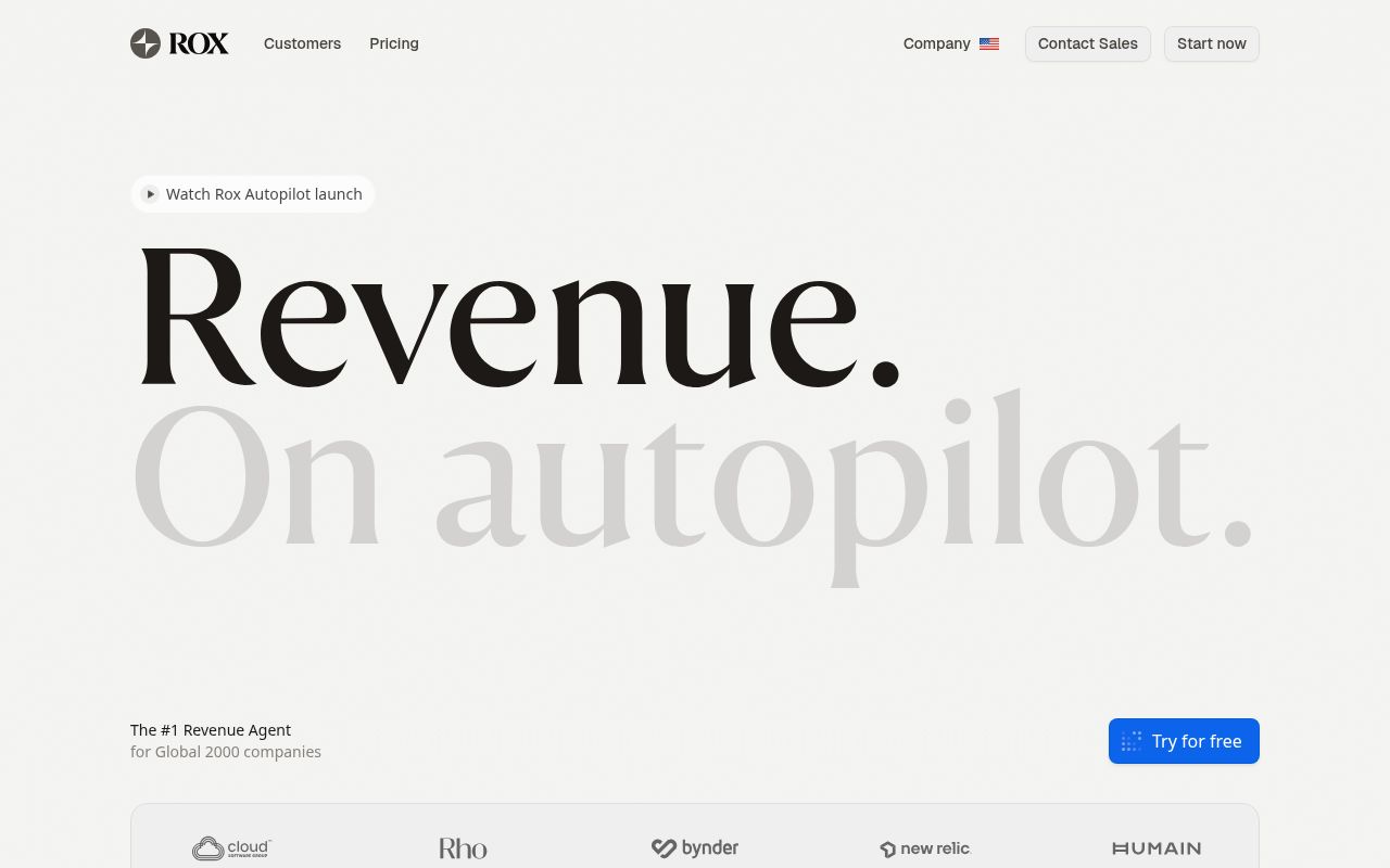 Screenshot of Rox (rox.com) — Sales productivity platform