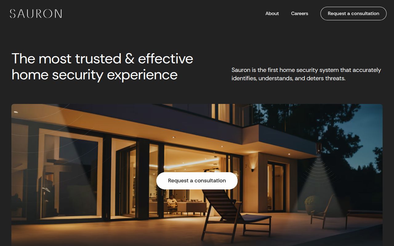 Screenshot of Sauron Systems (sauron.systems) — Your home’s perception system