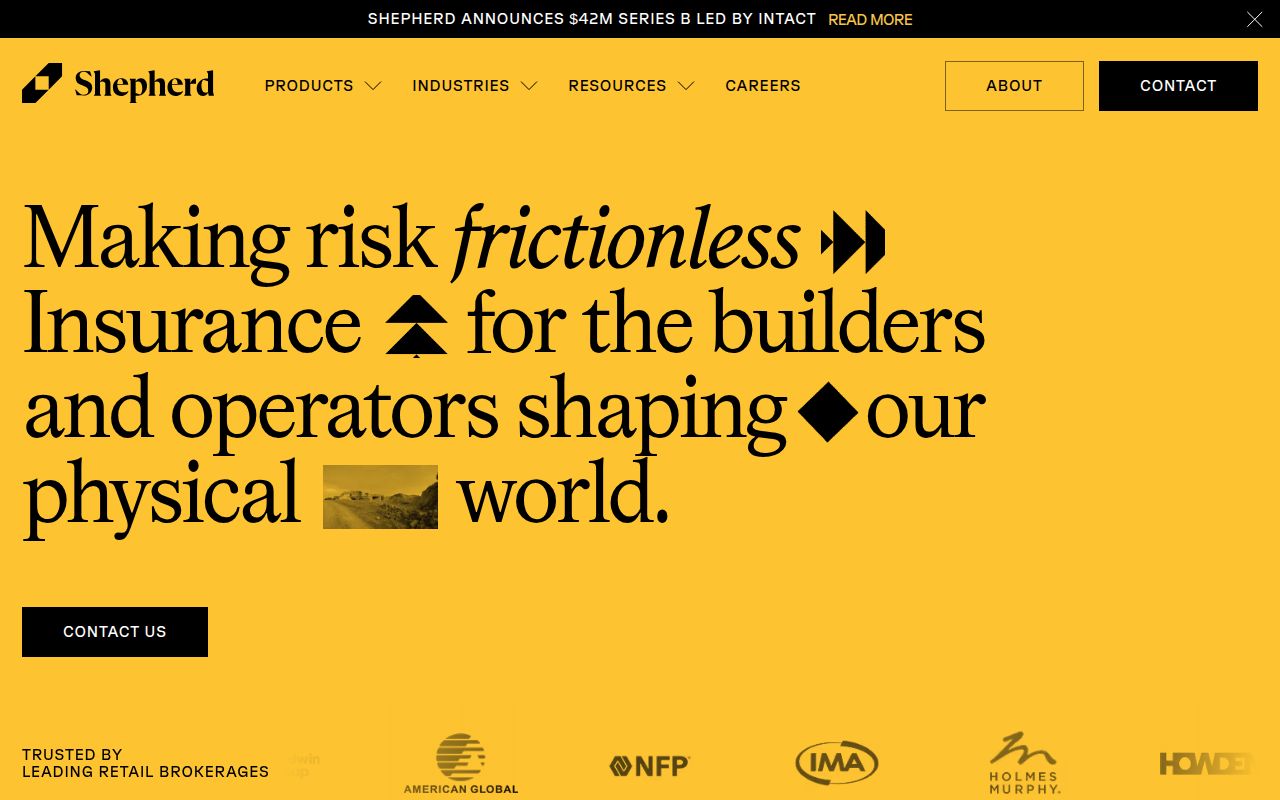 Screenshot of Shepherd (shepherdinsurance.com) — Shepherd