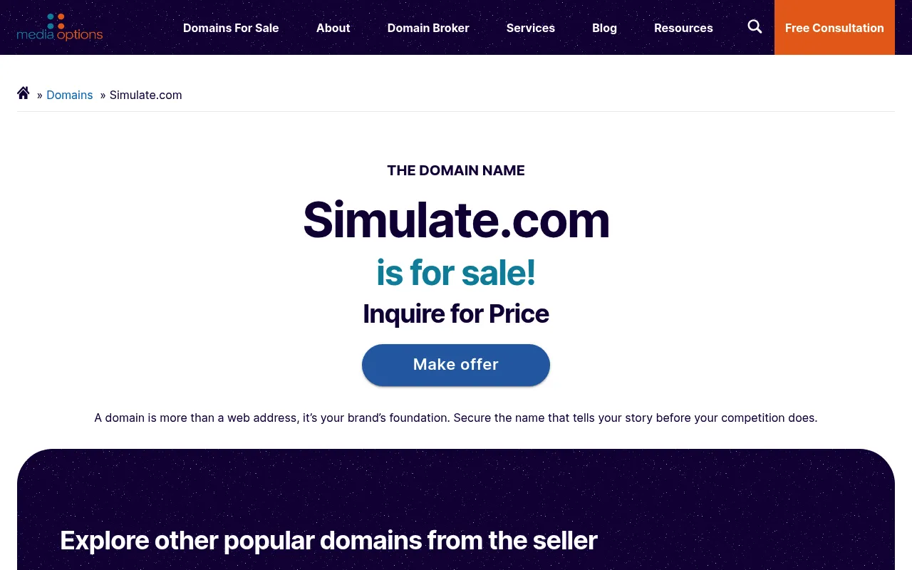 Screenshot of Simulate (simulate.com) — Plant-based chicken