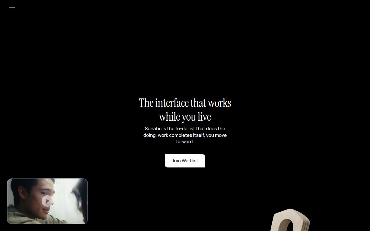Screenshot of Sonatic (sonatic.com) — Promptless agentic actions