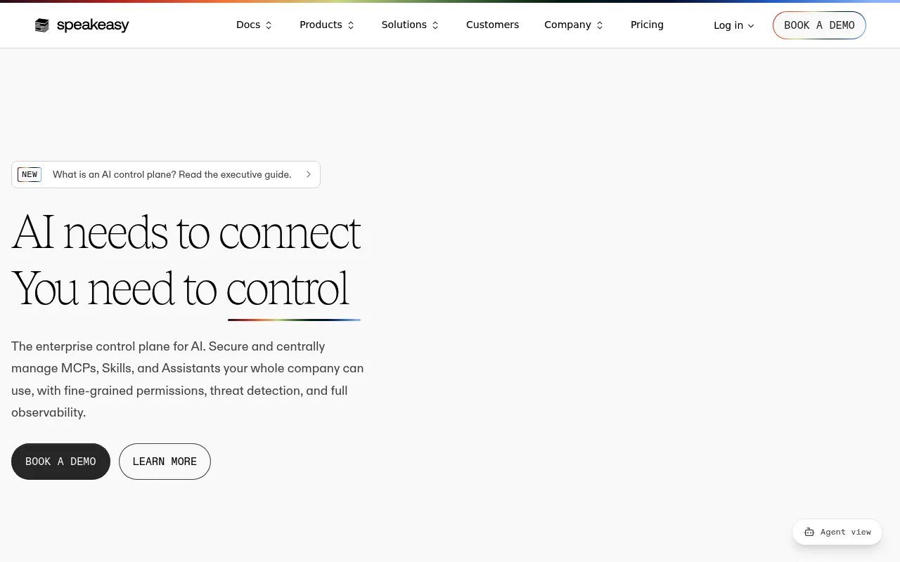 Screenshot of Speakeasy (speakeasy.com) — Generate MCP servers &amp; SDKs from OpenAPI