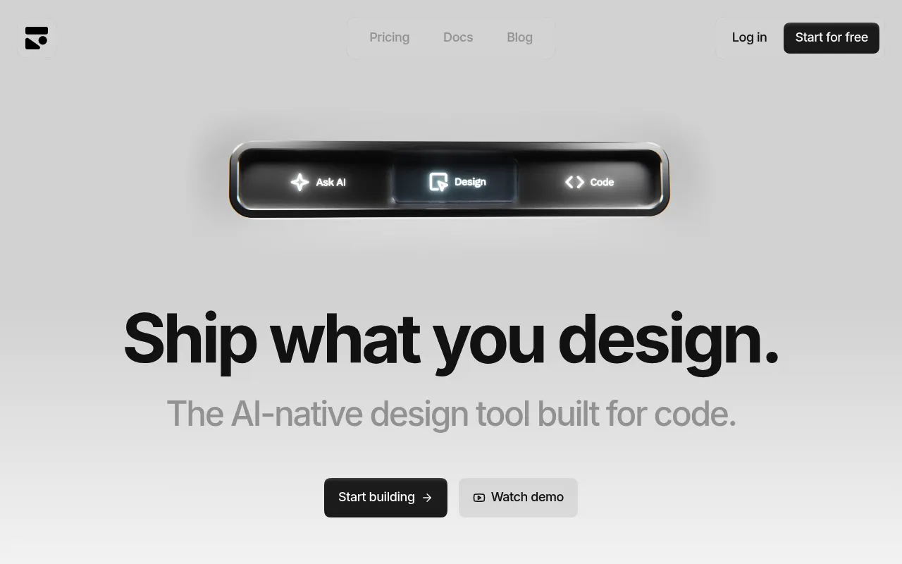 Screenshot of Subframe (subframe.com) — The UI design tool for the AI era