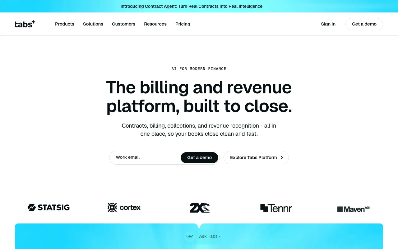 Screenshot of Tabs (tabs.inc) — Revenue automation for modern B2B