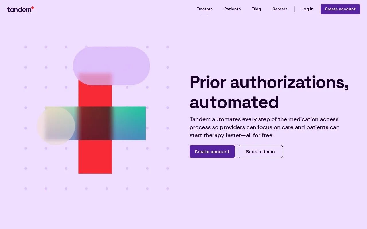 Screenshot of Tandem (withtandem.com) — Accelerate access to medicine