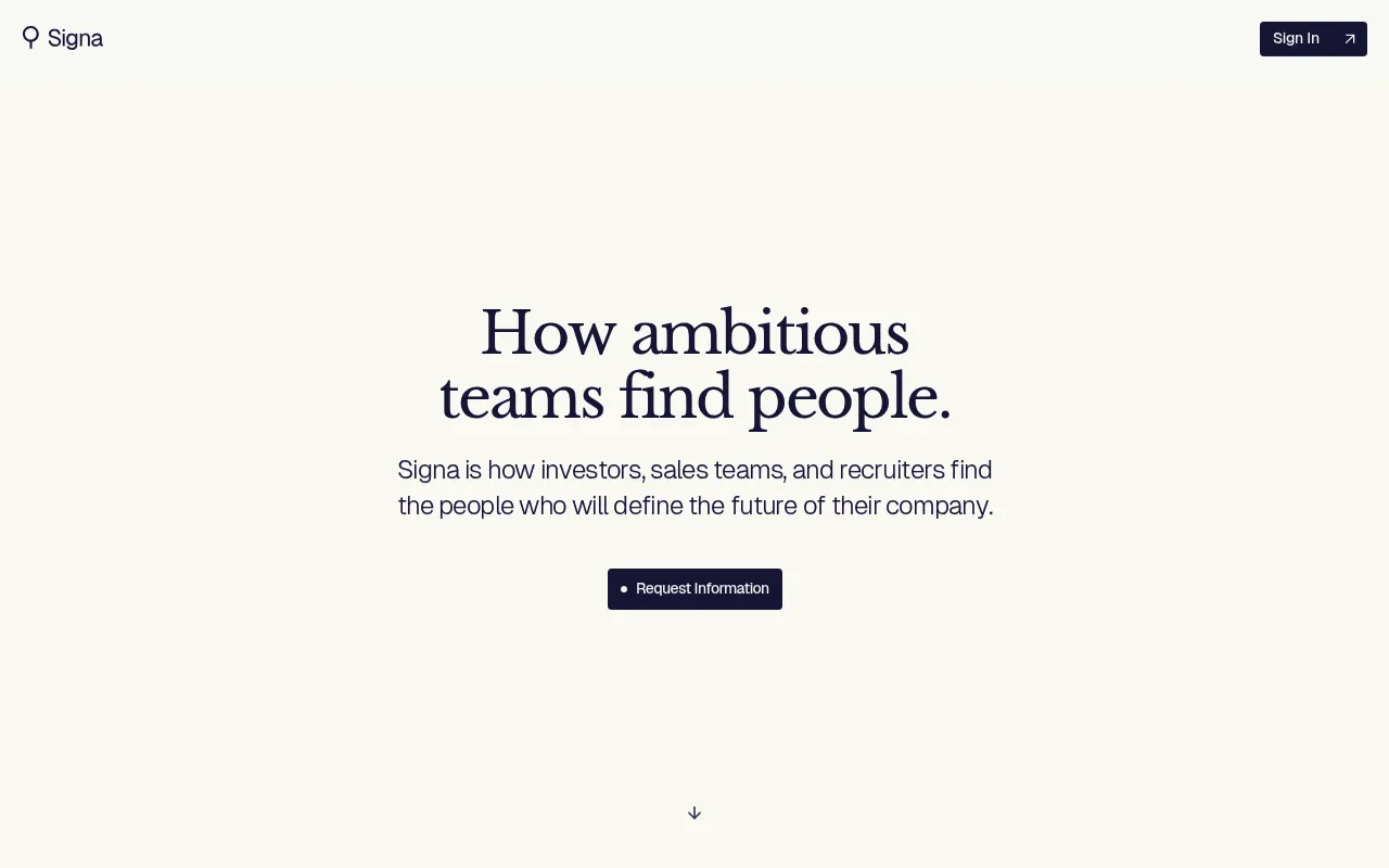 Screenshot of The Network (signa.software) — Helping the right people meet