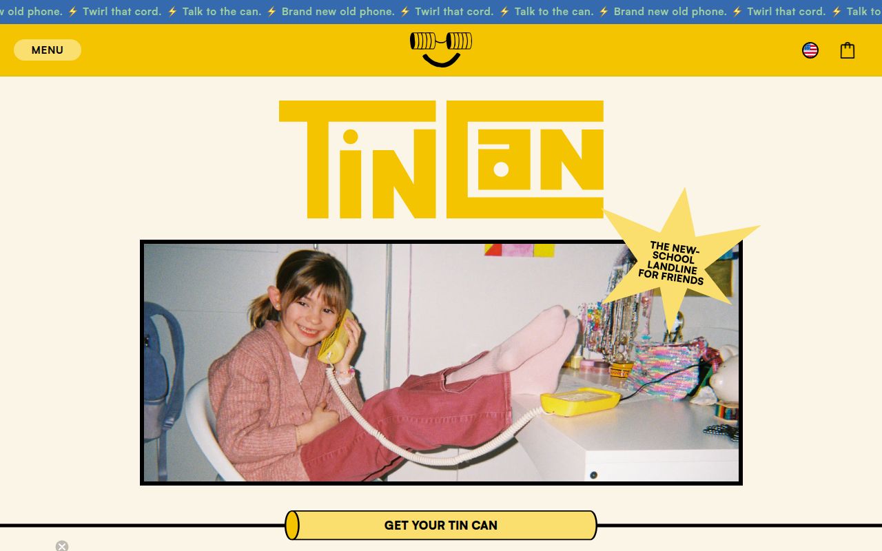 Screenshot of Tin Can (tincan.kids) — The landline reinvented for friends
