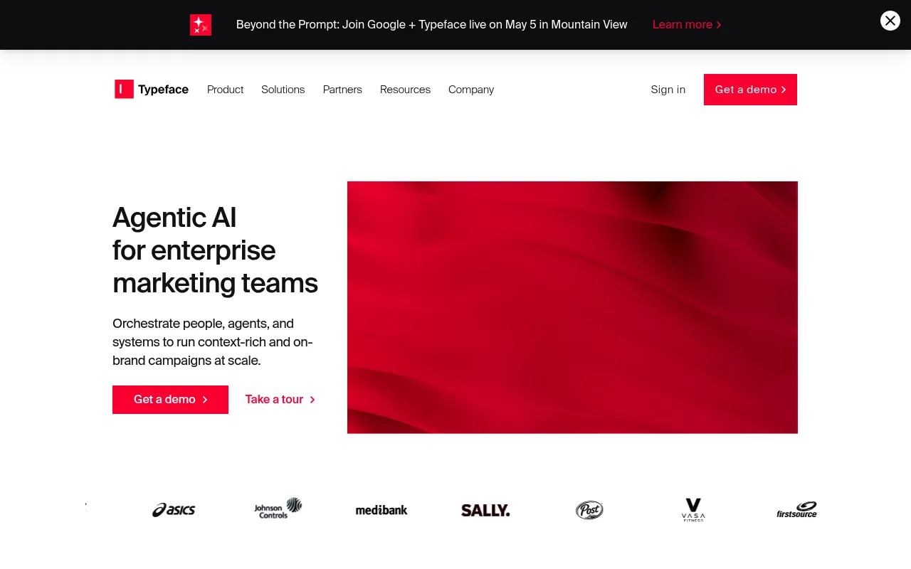 Screenshot of Typeface (typeface.ai) — Typeface